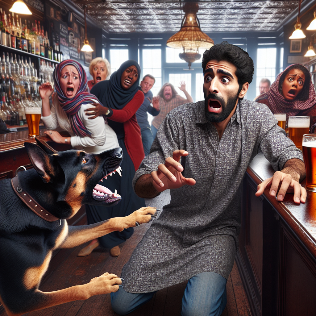 Shocking Image Revealed: Man Attacked by Dog in Jersey Pub