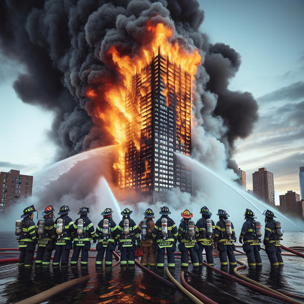 Massive Fire Engulfs Jersey Building: Brave Firefighters Battle the Blaze