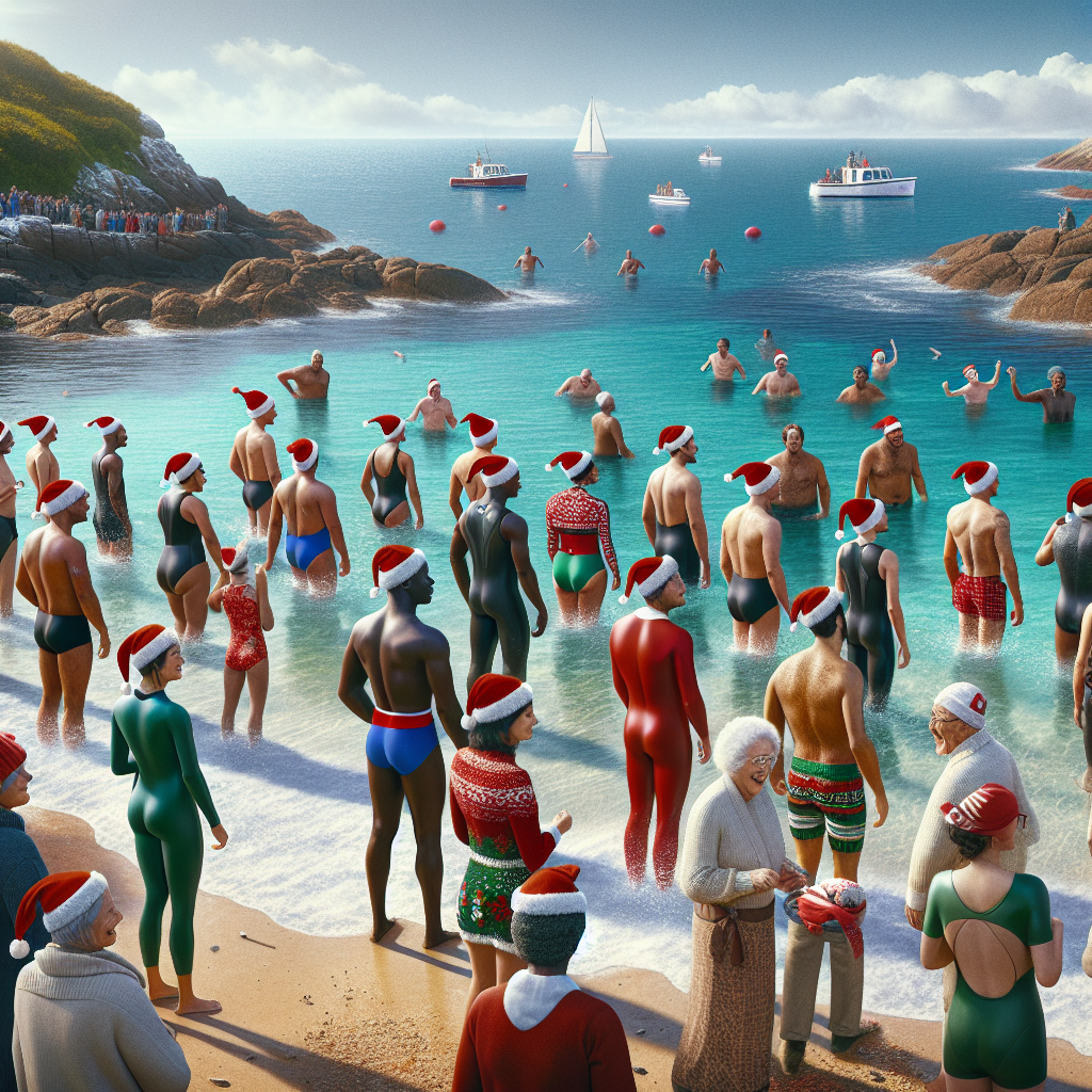 “Dive into the Holiday Spirit with the Exciting Festive Sea Swim Challenge in Jersey!”