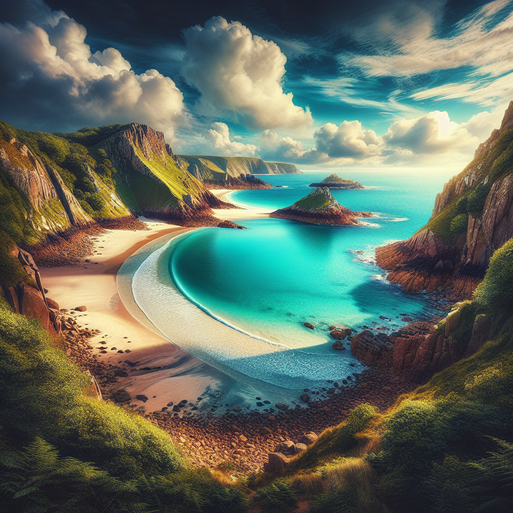 “Discover the Stunning Beauty of Portelet Bay in Jersey Channel Islands – Download the Breathtaking Stock Photo Now!”