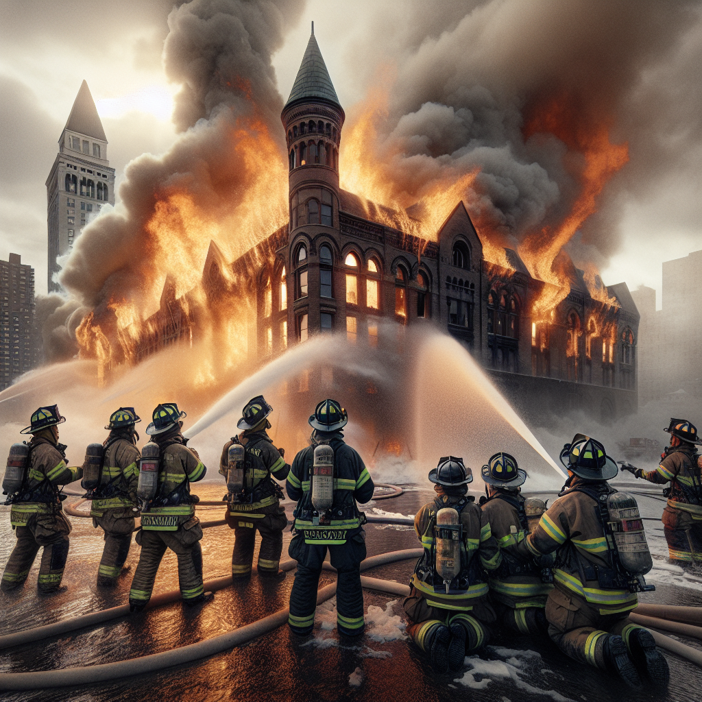 “Brave Jersey Firefighters Battle Intense Blaze at Historic Planning Building”