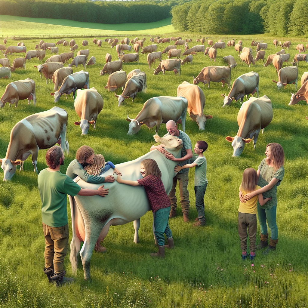 “Discover the Surprising New Trend Sweeping Jersey: Cow Cuddling!”