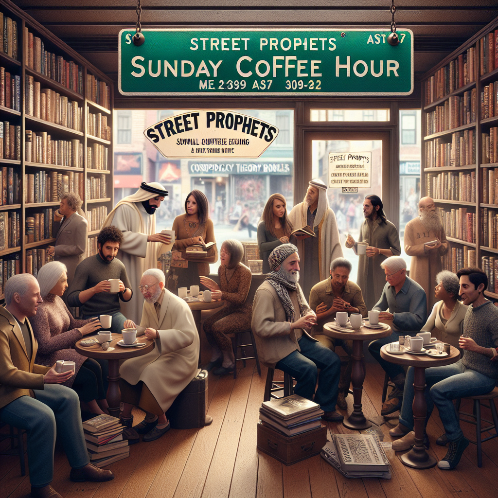 Uncover the Intriguing World of Historical Novels and Conspiracy Theories at Street Prophets Sunday Coffee Hour