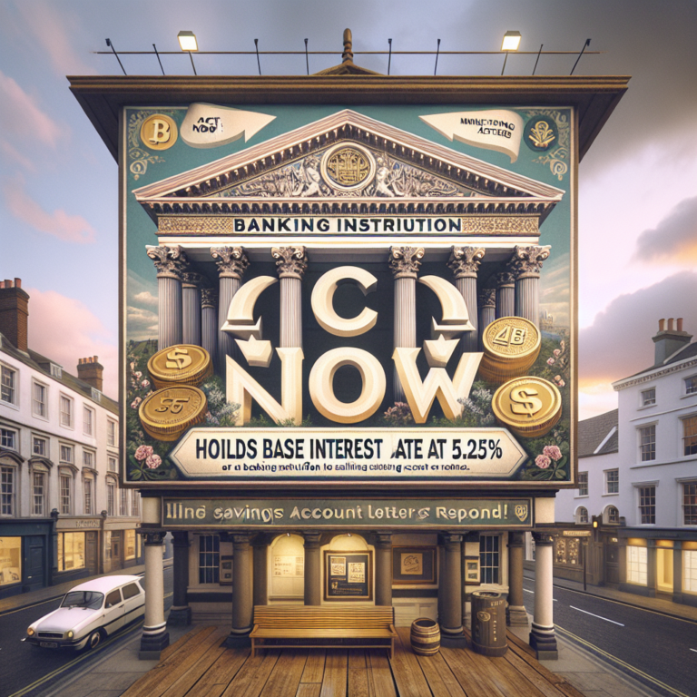 “Act Now: Bank of England Maintains Base Interest Rate at 5.25%, Urging Savers to Take Action”