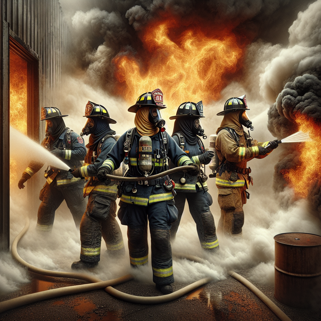 “Brave Firefighters Battle Intense Blaze in Storage Shed”