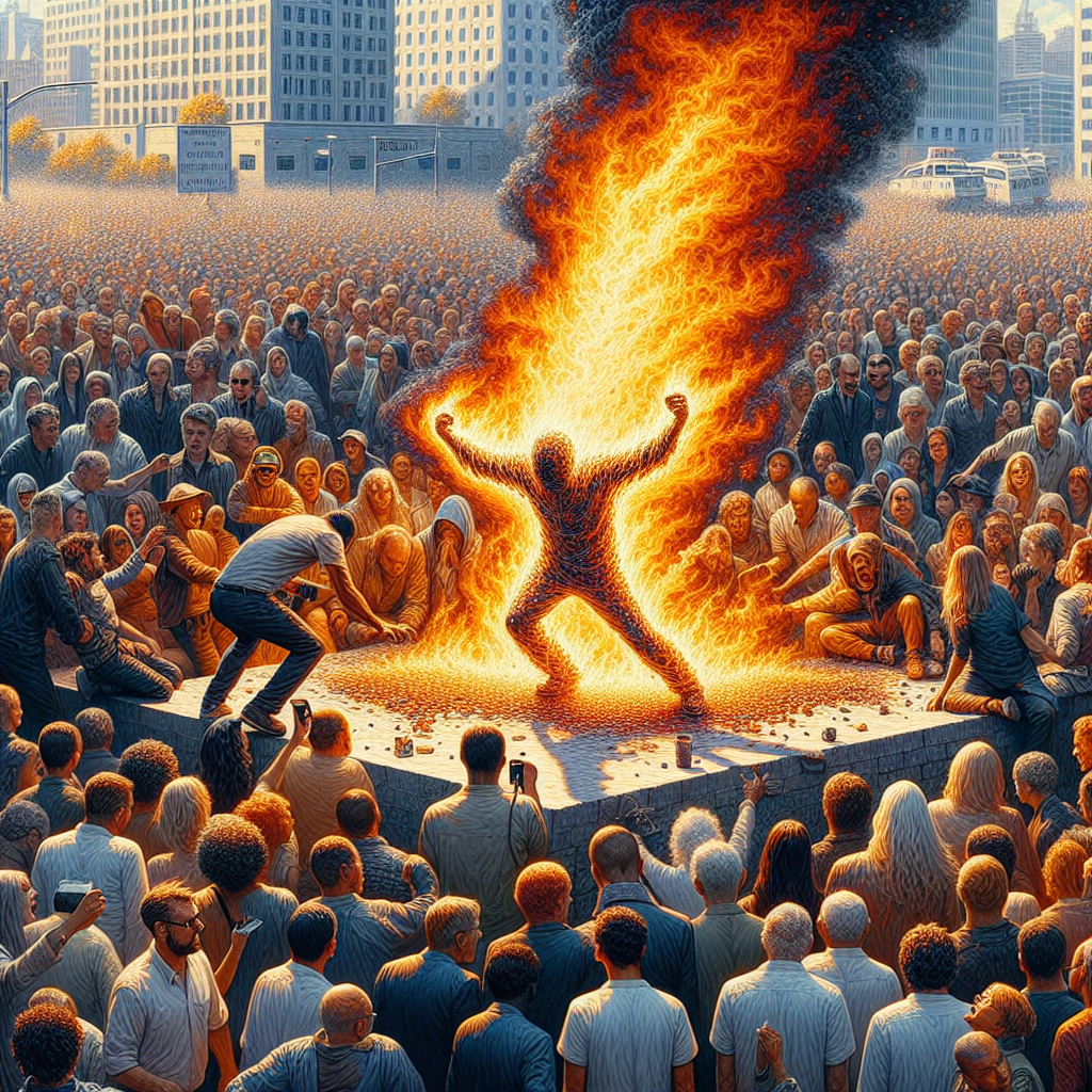 Fiery Protester Sets Themselves Ablaze Outside Trump Trial Area