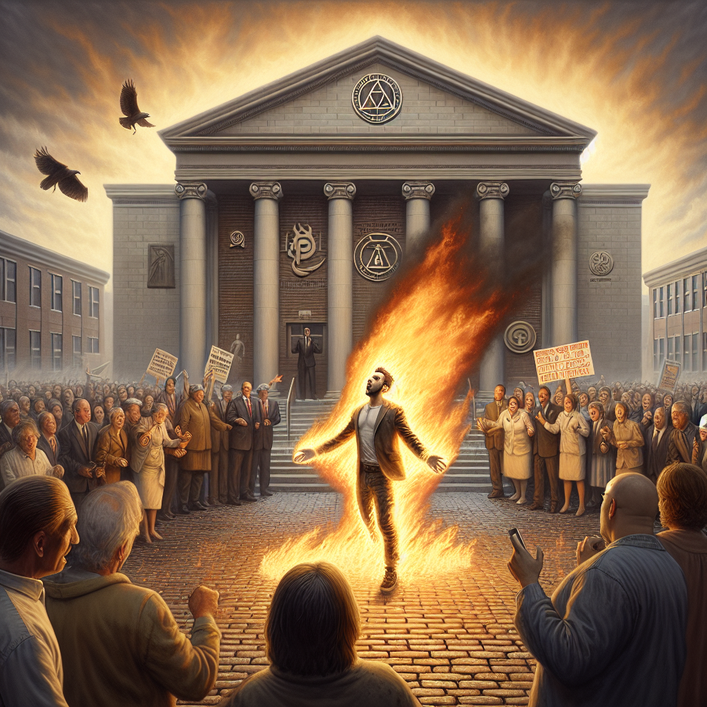 “Shocking Incident: Man Sets Himself on Fire Outside Trump Trial Amid Conspiracy Theories”