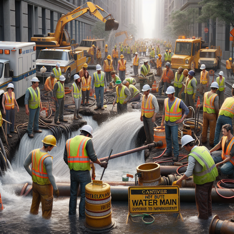 “Emergency Repairs Underway for Burst Water Main in St Helier Road”
