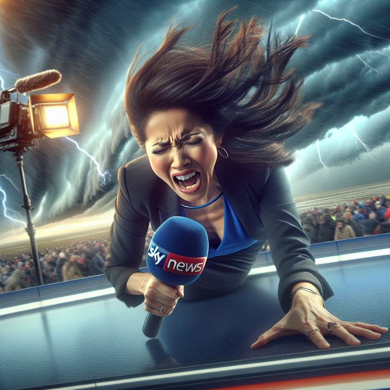Dramatic moment: Sky News reporter tumbles on live TV while braving Storm Ciaran’s powerful winds