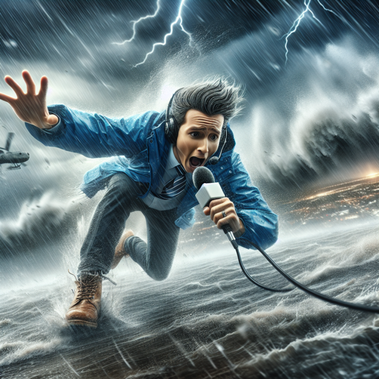 Dramatic Footage: Sky News Reporter Falls Out of View During Storm Ciaran