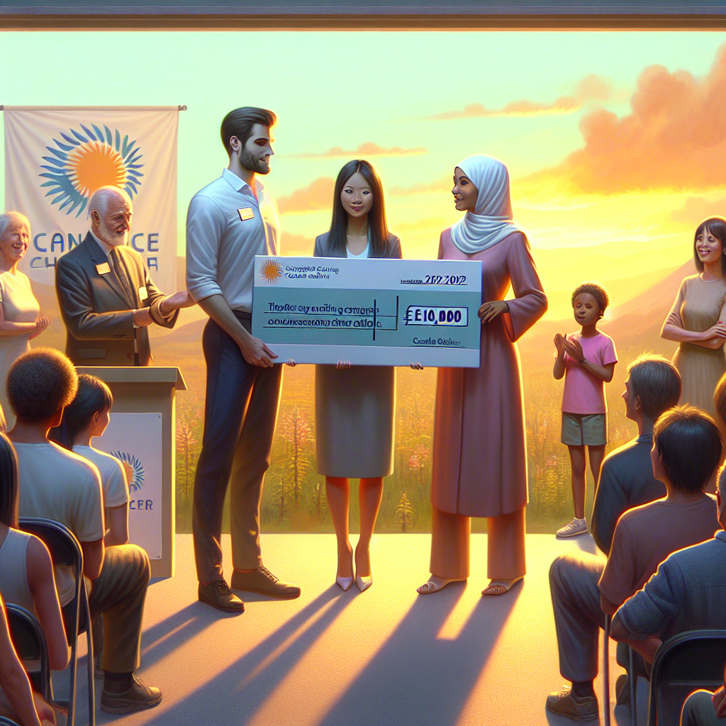 Ray and Scott donate £10,000 to Bowel Cancer Guernsey charity