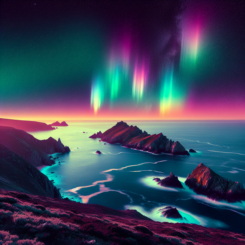 “Dazzling Aurora Borealis Lights up Channel Islands in Spectacular Display”