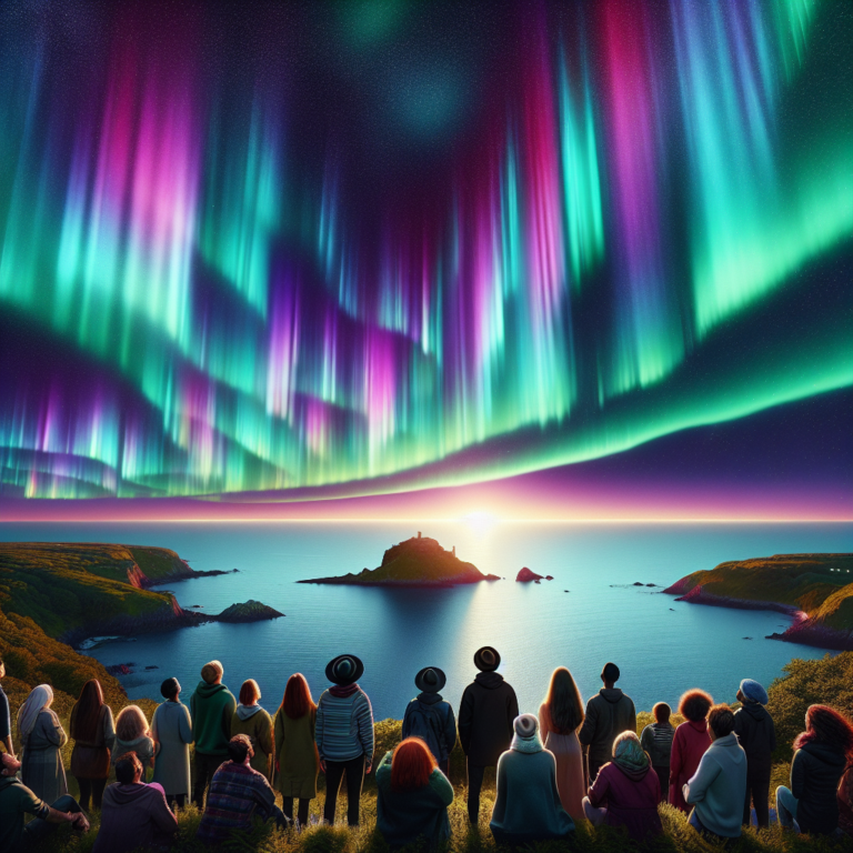 “Jaw-Dropping Photos: Islanders Capture Rare Northern Lights Display Over Jersey”