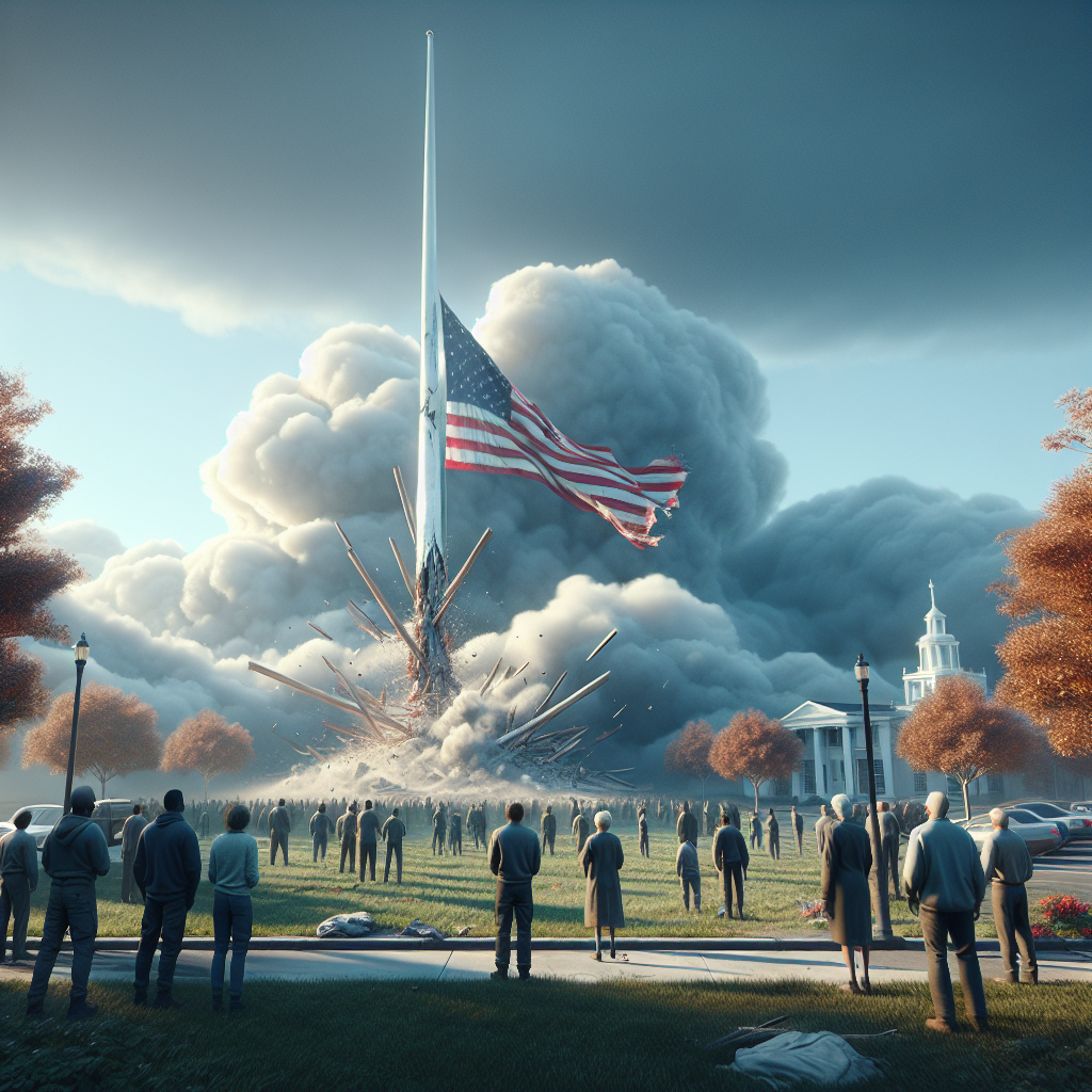 “Shocking: Jersey flag pole snaps in half due to unnoticed damage!”