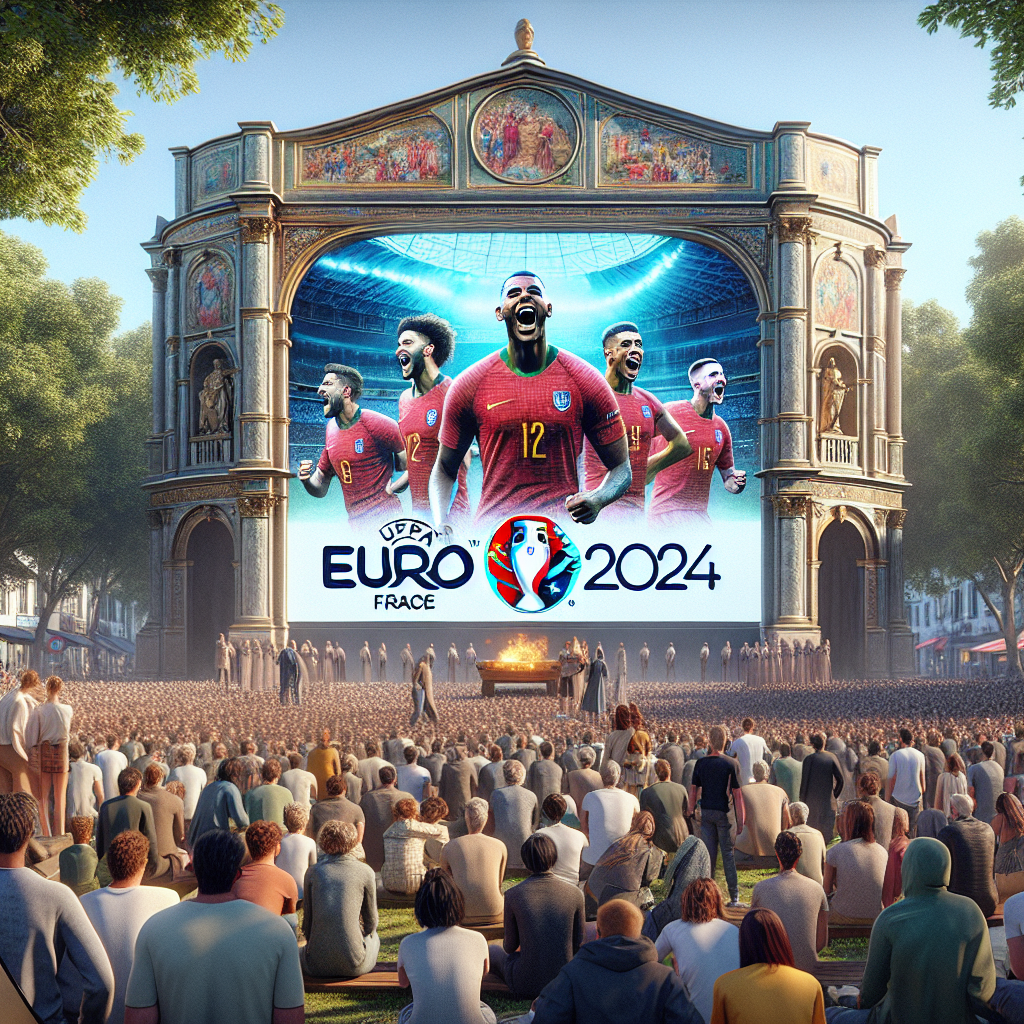 “Experience the Thrill: Massive Screen Set Up in Jersey Park for Euro 2024 Viewing!”