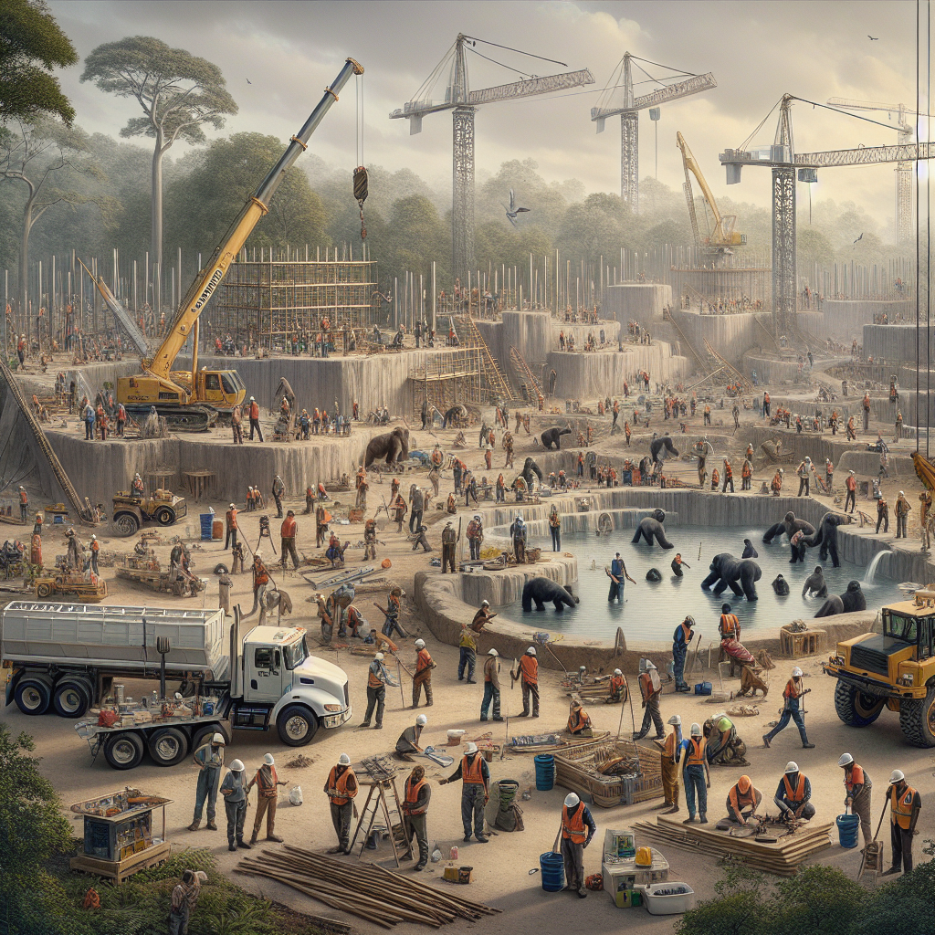 “Exciting Progress: Construction Begins on New Gorilla Habitat at Jersey Zoo!”