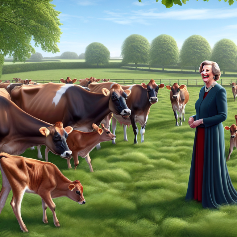 Video: Queen can’t stop laughing while meeting playful Jersey cows