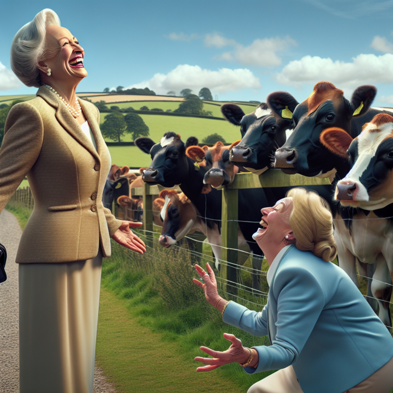 “Royal Visit Turns Hilarious as Camilla Shares a Laugh with Playful Jersey Cows”