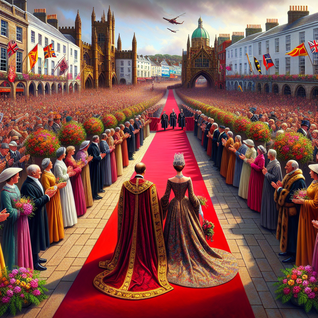 “Royal Arrival: King and Queen Grace Royal Square in Jersey’s St. Helier”