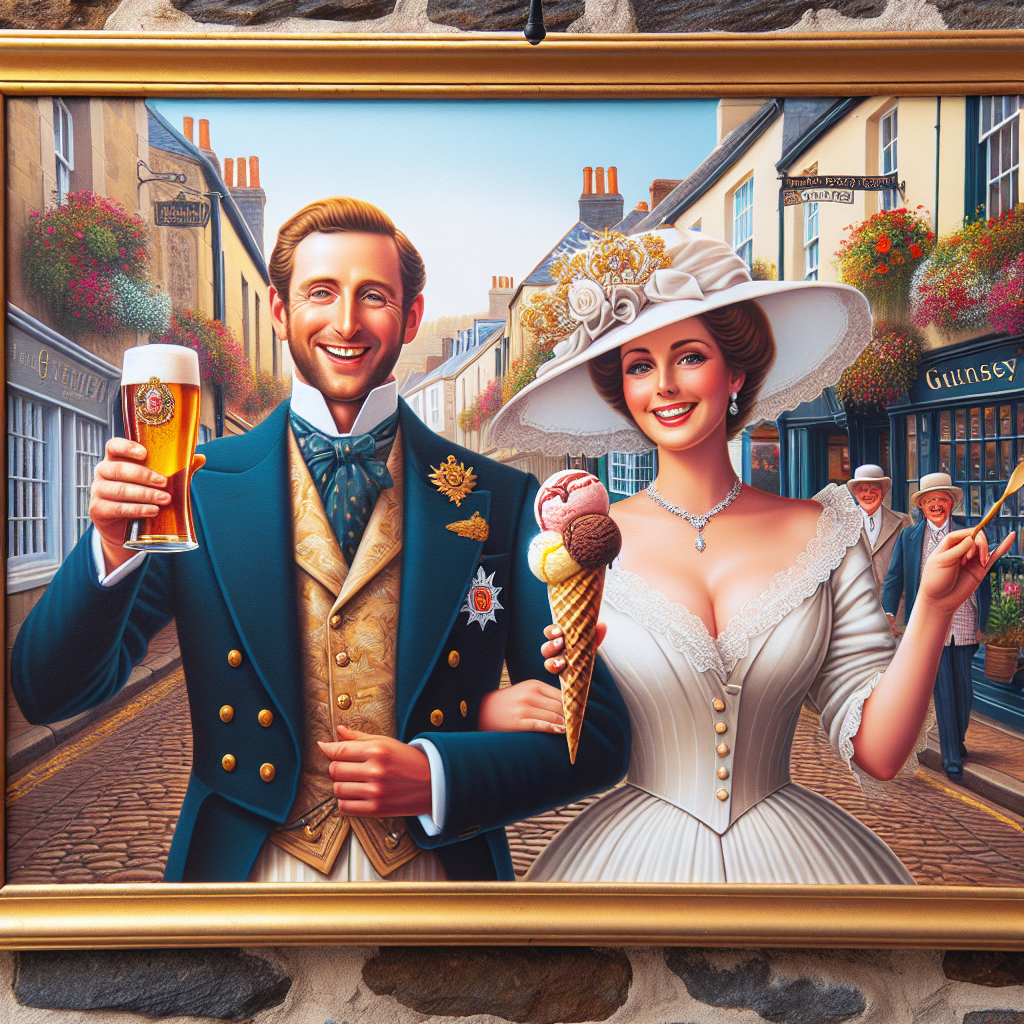 “Royals Indulge in Local Delights on Guernsey Tour: King Tastes Ale, Queen Savors Ice Cream”