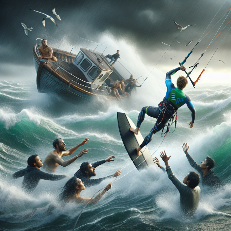 “Brave Jersey Kite Surfer Rescues Crew from Capsized Boat”
