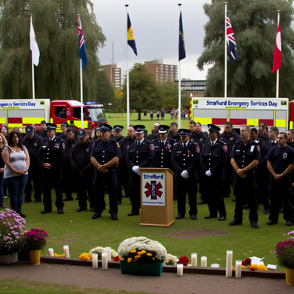 “Heartfelt Tribute: Silence Falls at Stratford’s Emergency Services Day to Honor Fallen Heroes”