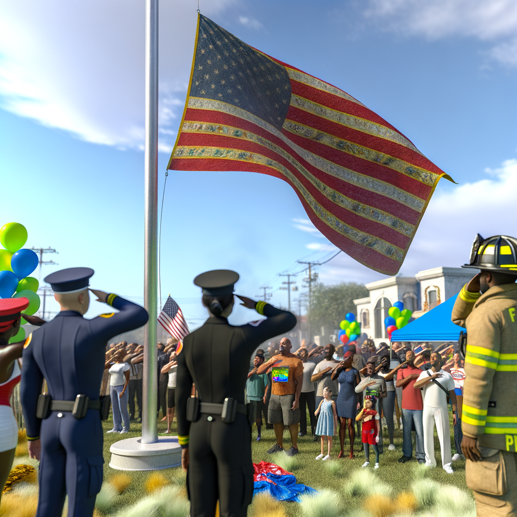 “Honoring Heroes: Flag-Raising Ceremony Celebrates Emergency Services Day!”