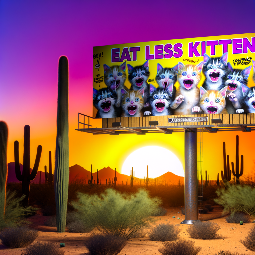 Arizona GOP Unveils Controversial ‘Eat Less Kittens’ Billboards Tied to Wild Conspiracy Theory!