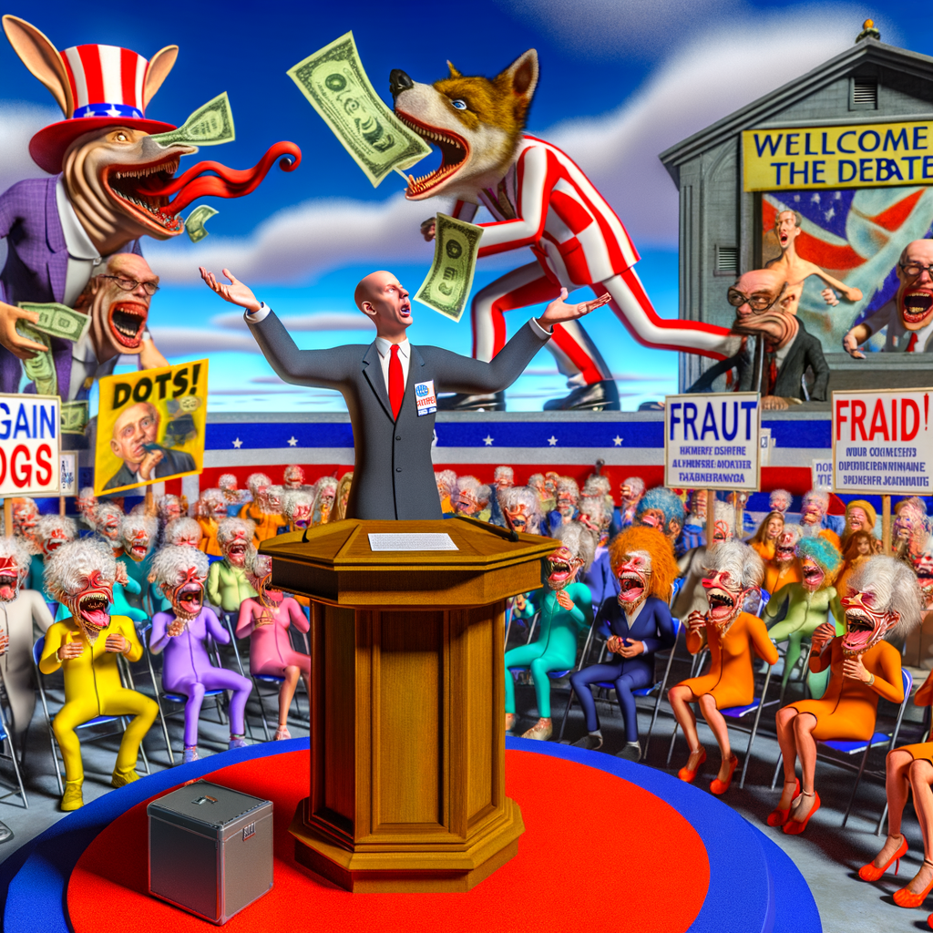 “Trump Doubles Down on Wild Conspiracies: Dogs, Fraud, and Asylums Take Center Stage in Debate Chaos!”