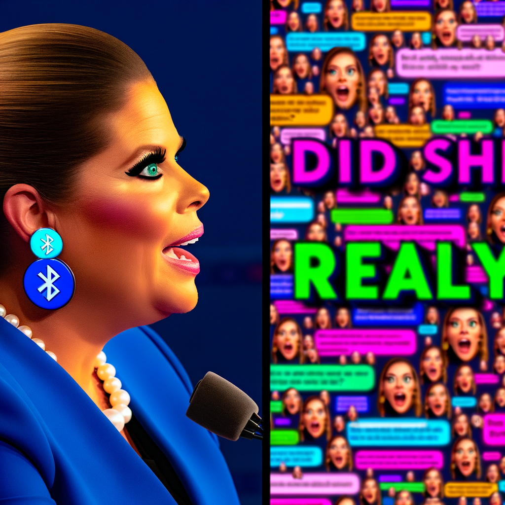 “Did Kamala Harris Really Wear Bluetooth Earrings During the Trump Debate? Unpacking the Viral Conspiracy Theory!”