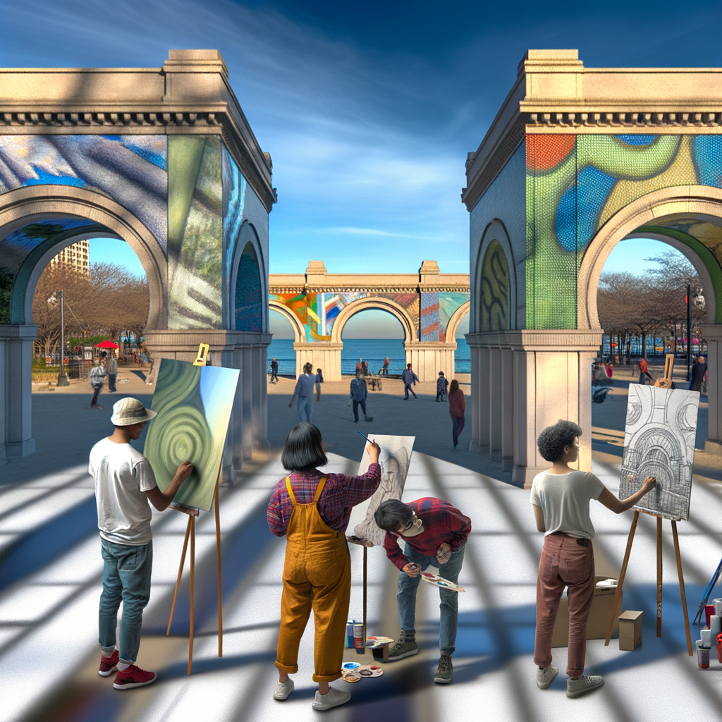 “Discover the Creative Flow: Five Artists Transform Marina’s Arches!”