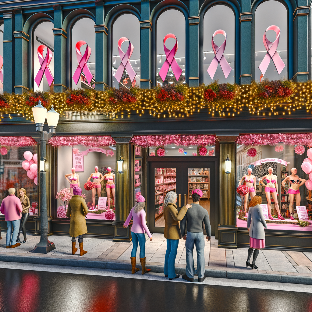 “Jersey Goes Pink: Stunning Window Displays Shine a Light on Breast Cancer Awareness!”