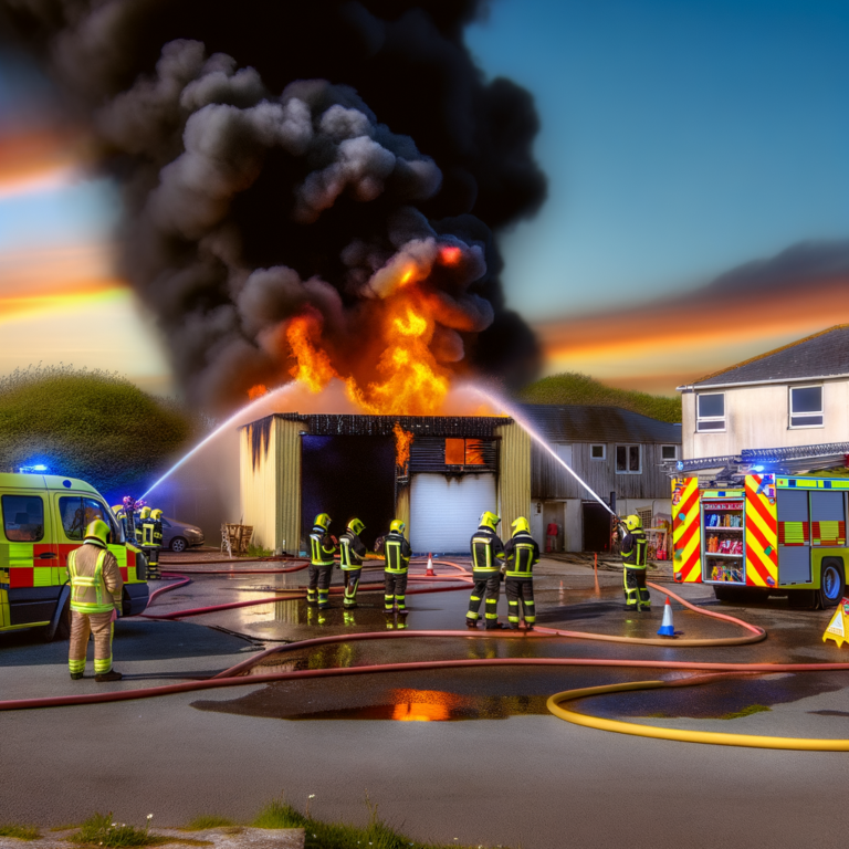 Dramatic Blaze in St Brelade: Firefighters Battle Garage Inferno in Jersey!