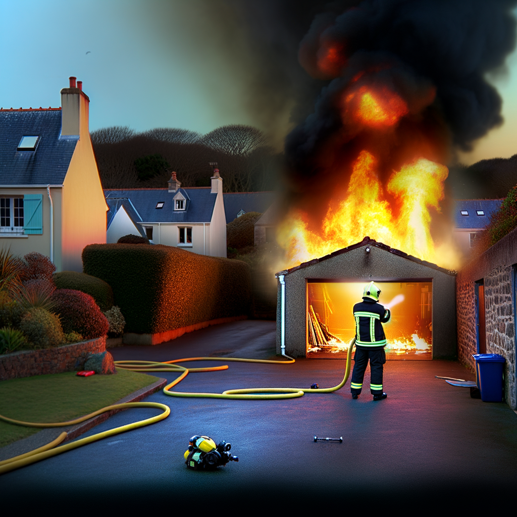 Dramatic Blaze Erupts in St Brelade: Firefighters Battle Garage Inferno in Jersey!