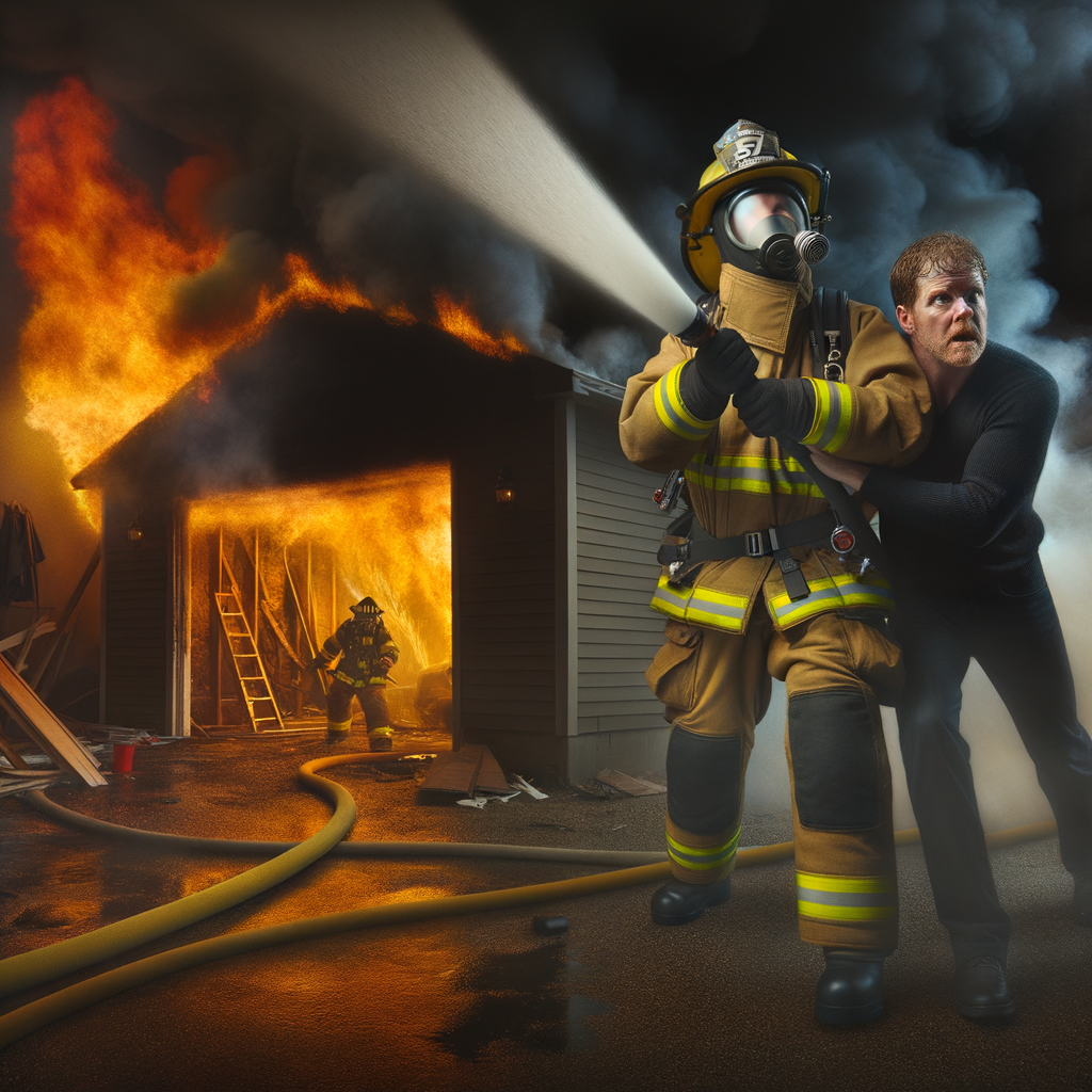 Heroic Firefighters Save Man and Tackle Intense Garage Inferno in Dramatic Rescue!