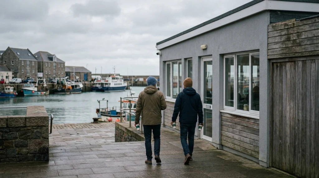 A quiet weekday morning at Elizabeth Harbour, Jersey, Channel Islands.